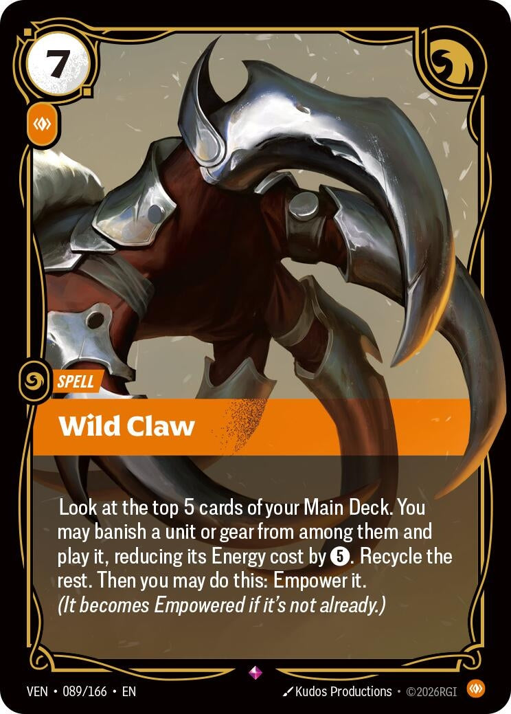 Image for Wild Claw (089/166) (Vendetta) (VEN) - Riftbound: League of Legends Trading Card Game