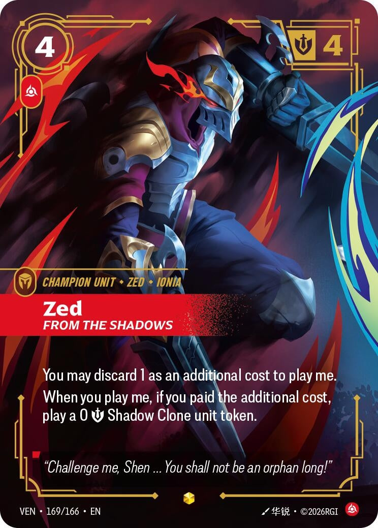 Zed - From the Shadows (Overnumbered) (169/166) (Vendetta) (VEN)