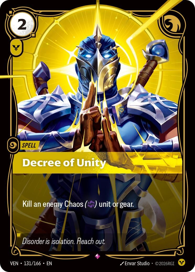 Image for Decree of Unity (131/166) (Vendetta) (VEN) - Riftbound: League of Legends Trading Card Game
