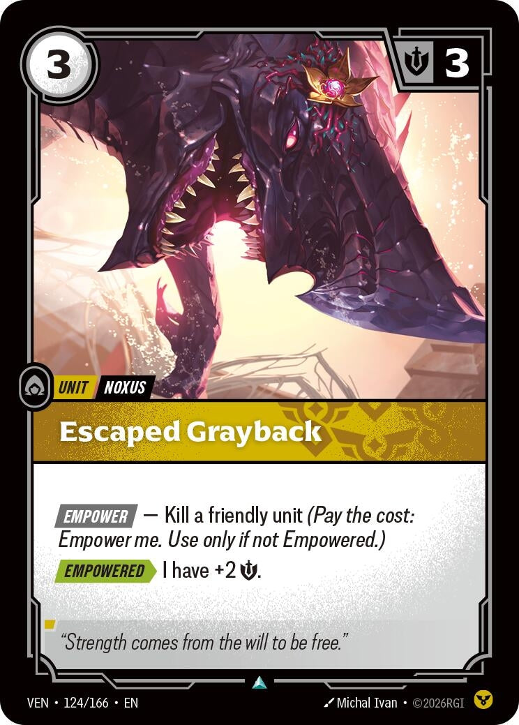 Image for Escaped Grayback (124/166) (Vendetta) (VEN) - Riftbound: League of Legends Trading Card Game