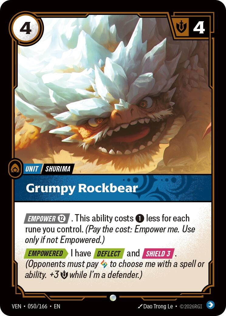 Image for Grumpy Rockbear (050/166) (Vendetta) (VEN) - Riftbound: League of Legends Trading Card Game