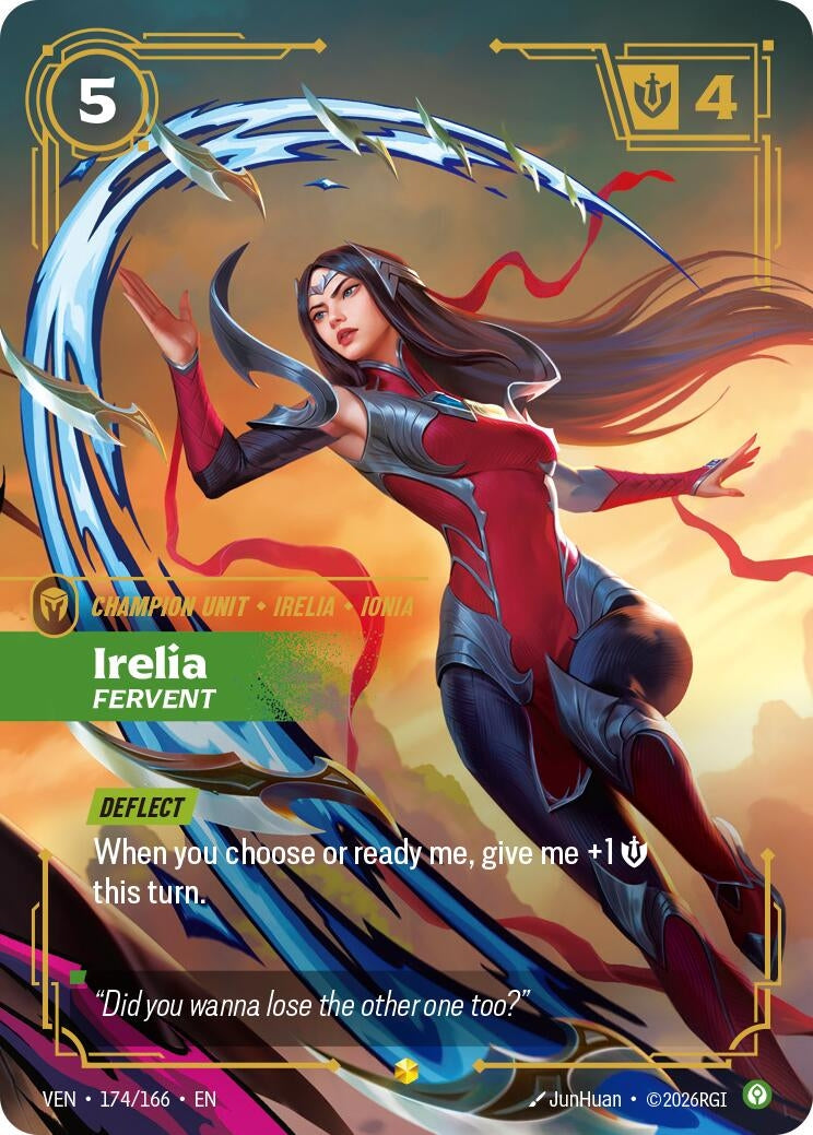 Image for Irelia - Fervent (Overnumbered) (174/166) (Vendetta) (VEN) - Riftbound: League of Legends Trading Card Game