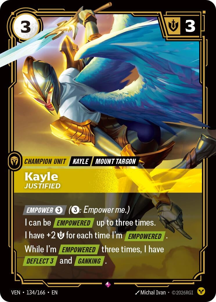 Image for Kayle - Justified (134/166) (Vendetta) (VEN) - Riftbound: League of Legends Trading Card Game
