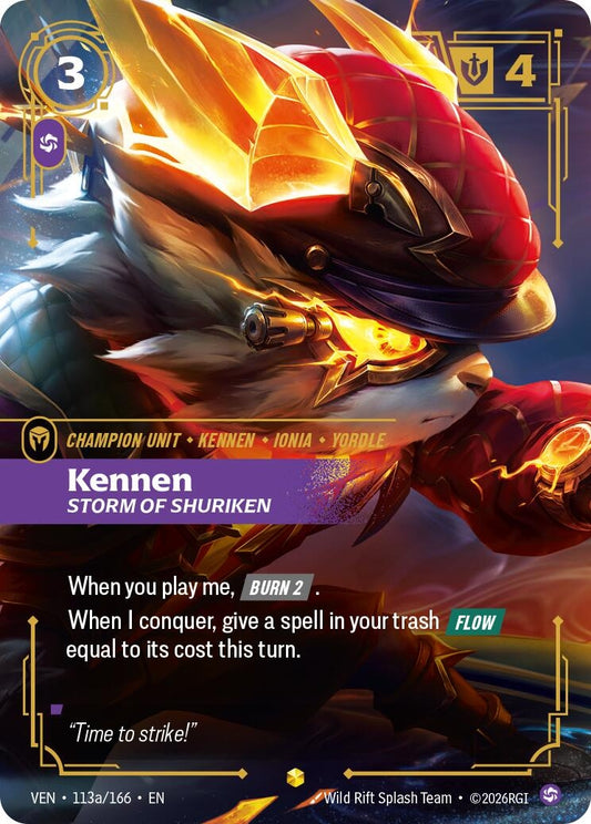 Image for Kennen - Storm of Shuriken (Alternate Art) (113a/166) (Vendetta) (VEN) - Riftbound: League of Legends Trading Card Game