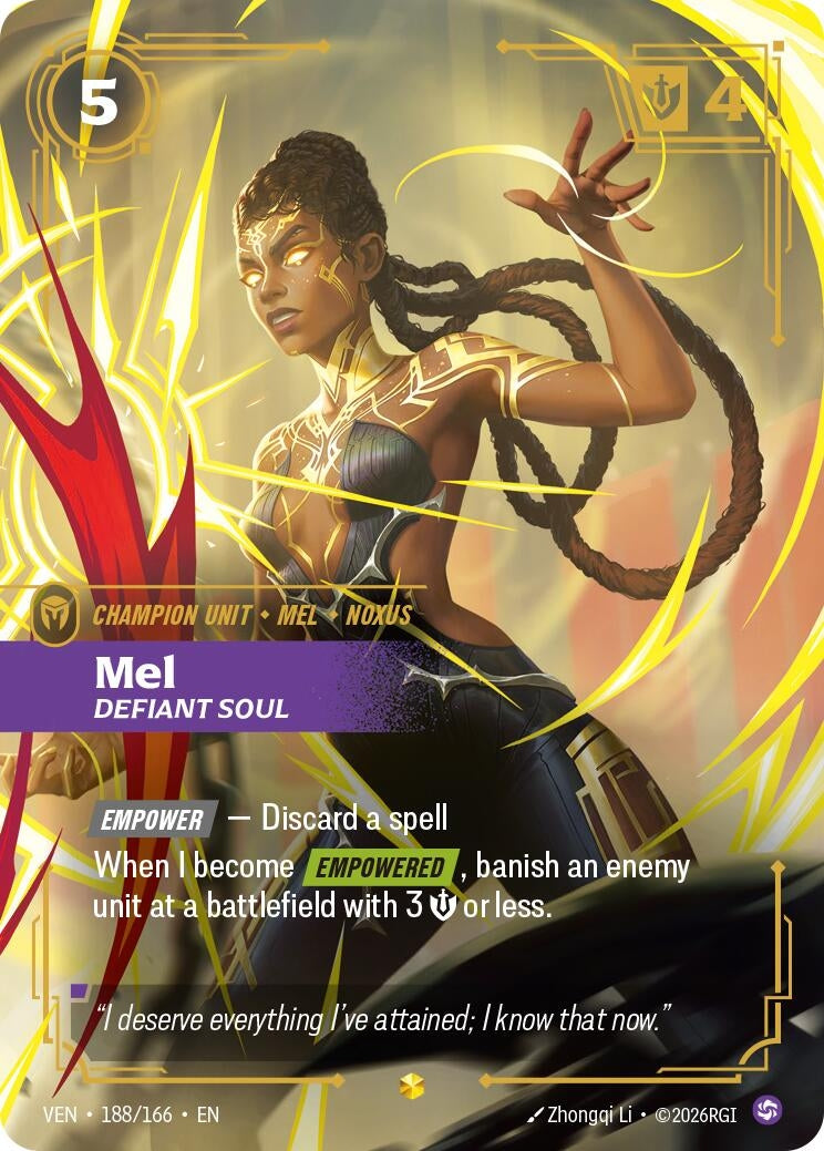 Image for Mel - Defiant Soul (Overnumbered) (188/166) (Vendetta) (VEN) - Riftbound: League of Legends Trading Card Game