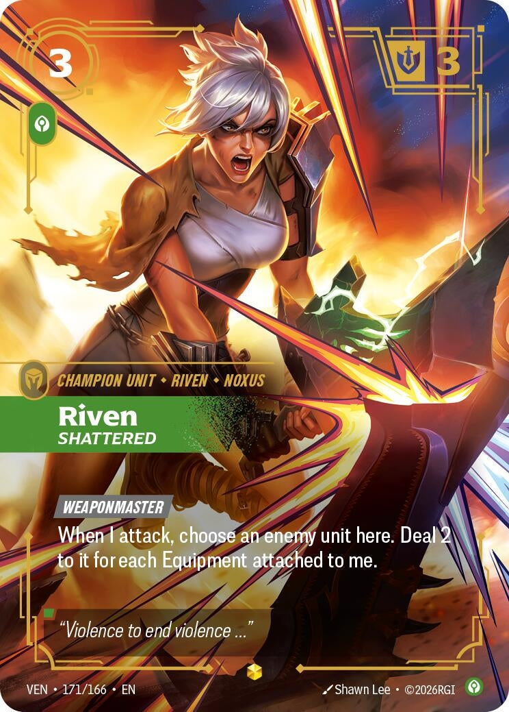 Image for Riven - Shattered (Overnumbered) (171/166) (Vendetta) (VEN) - Riftbound: League of Legends Trading Card Game