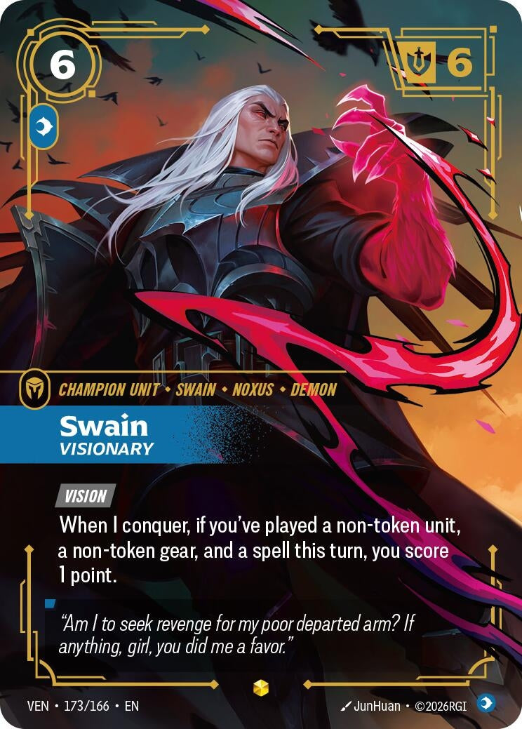 Image for Swain - Visionary (Overnumbered) (173/166) (Vendetta) (VEN) - Riftbound: League of Legends Trading Card Game