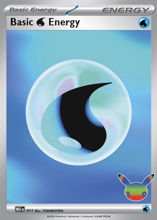 Image for Basic Water Energy - 011 (30th Celebration) (MEE: Mega Evolution Energies) (MEE) - Pokemon