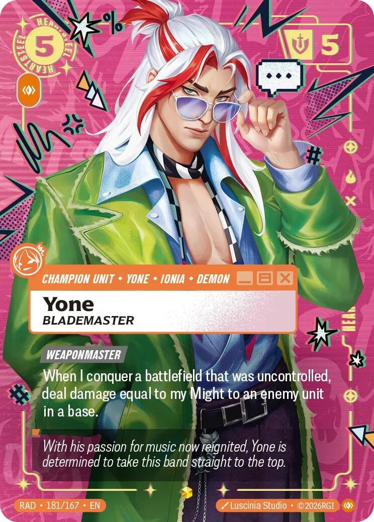 Image for Yone, Blademaster (Heartsteel Overnumbered) (181/167) (Radiance) (RAD) - Riftbound: League of Legends Trading Card Game