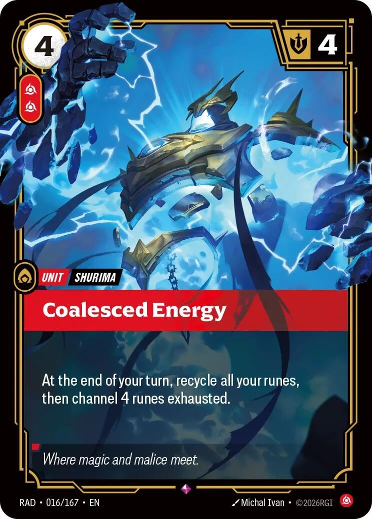 Image for Coalesced Energy (016/167) (Radiance) (RAD) - Riftbound: League of Legends Trading Card Game
