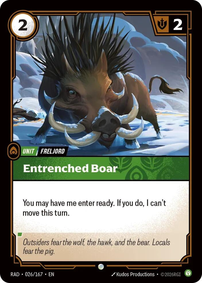 Image for Entrenched Boar (026/167) (Radiance) (RAD) - Riftbound: League of Legends Trading Card Game