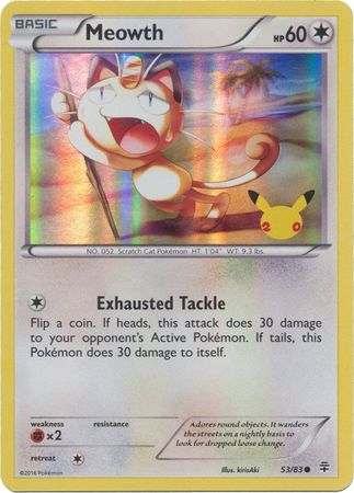 Meowth (53/83) (20th Anniversary Stamp) [XY: Generations]