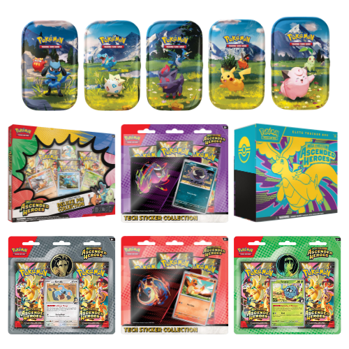 Mega Evolution: Ascended Heroes - Bundle (Elite Trainer Box, Tech Stickers, Double Pack Blisters, Mini Tins, Pin Collection)