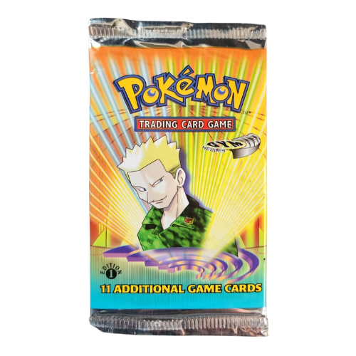 Gym Heroes 1st Edition - Booster Pack Lt Surge Art Work