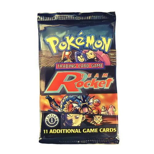 Team Rocket 1st Edition - Booster Pack Gyarados, Giovanni, Jessie & James Art Work