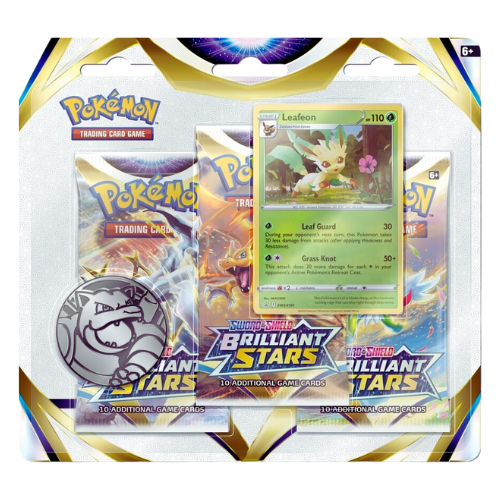 Sword & Shield: Brilliant Stars - 3-Pack Blister (Leafeon)