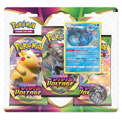 Sword & Shield: Vivid Voltage - 3-Pack Blister (Vaporeon)