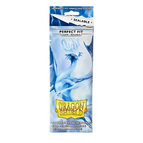 Dragon Shield Box 100 Sleeves - Clear - Sealable Perfect Fit Sleeves