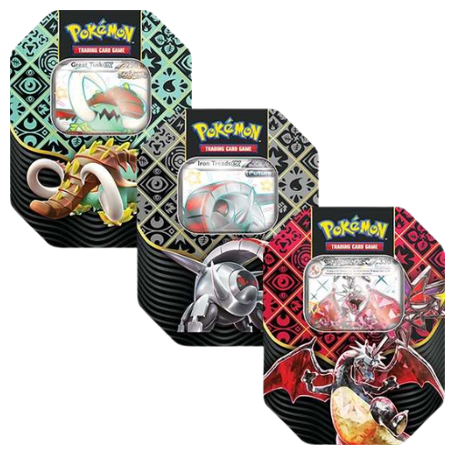 Scarlet & Violet: Paldean Fates - Tin Set (Charizard, Great Tusk, Iron Treads ex)