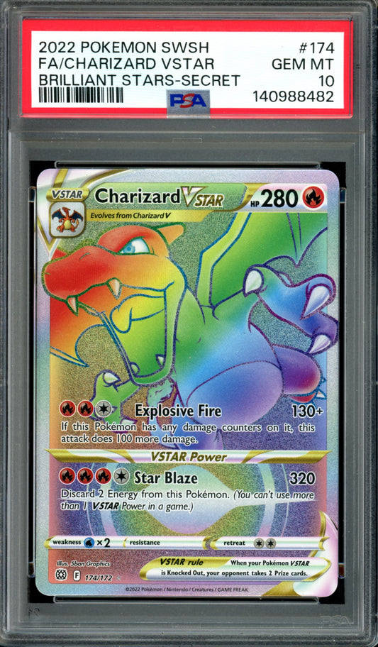 PSA 10 Charizard VSTAR (174/172) [Brilliant Stars]