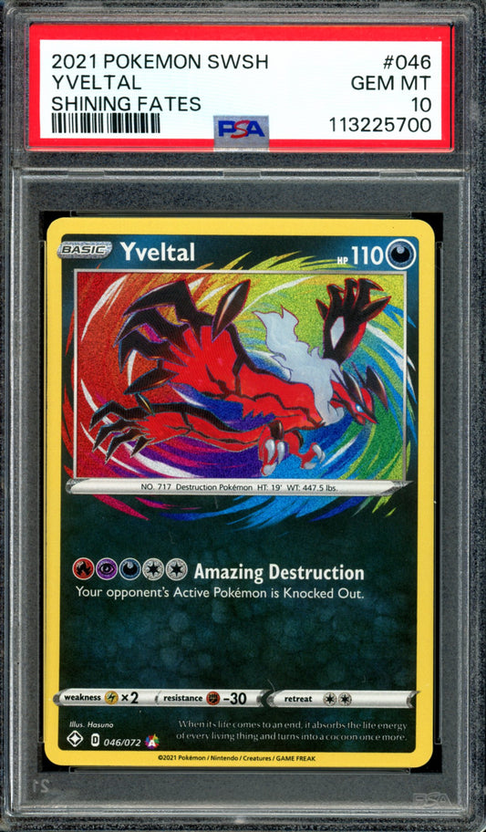 PSA 10 Yveltal (046/072) [Shining Fates]