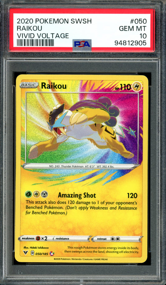 PSA 10 Raikou (050/185) [Vivid Voltage]