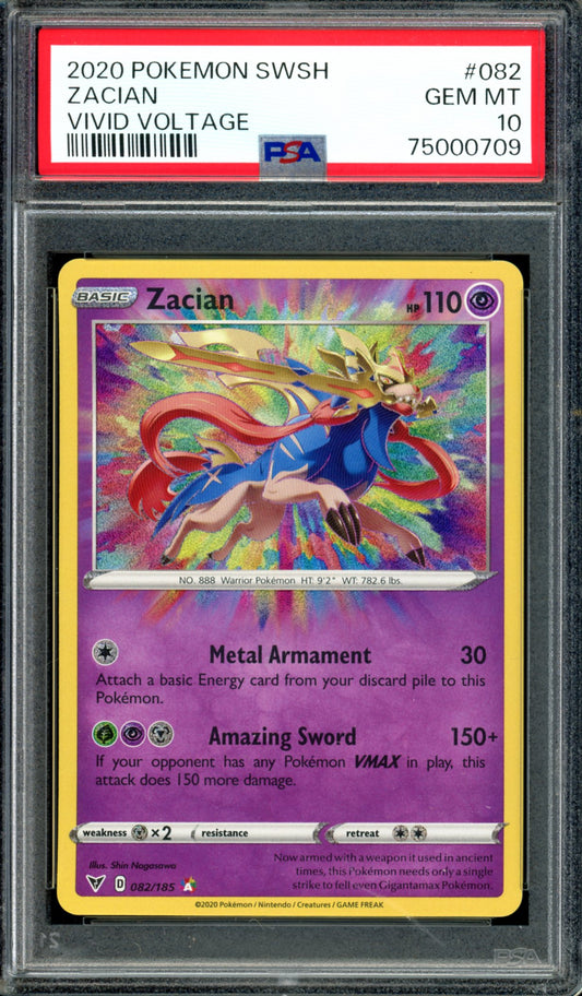 PSA 10 Zacian (082/185) [Vivid Voltage]