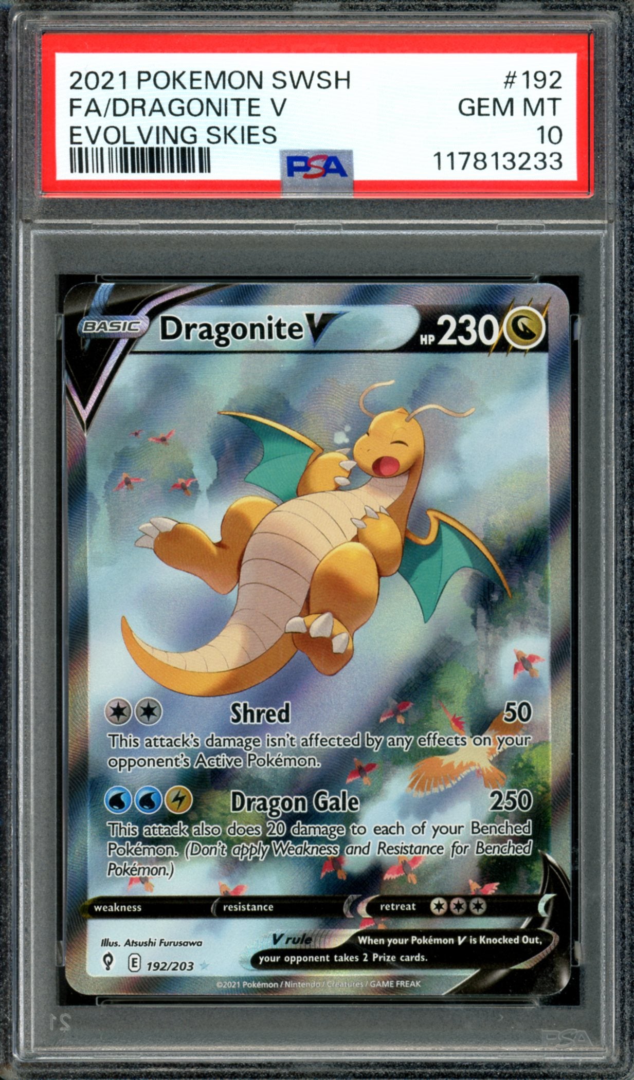 PSA 10 Dragonite V (192/203) [Evolving Skies]