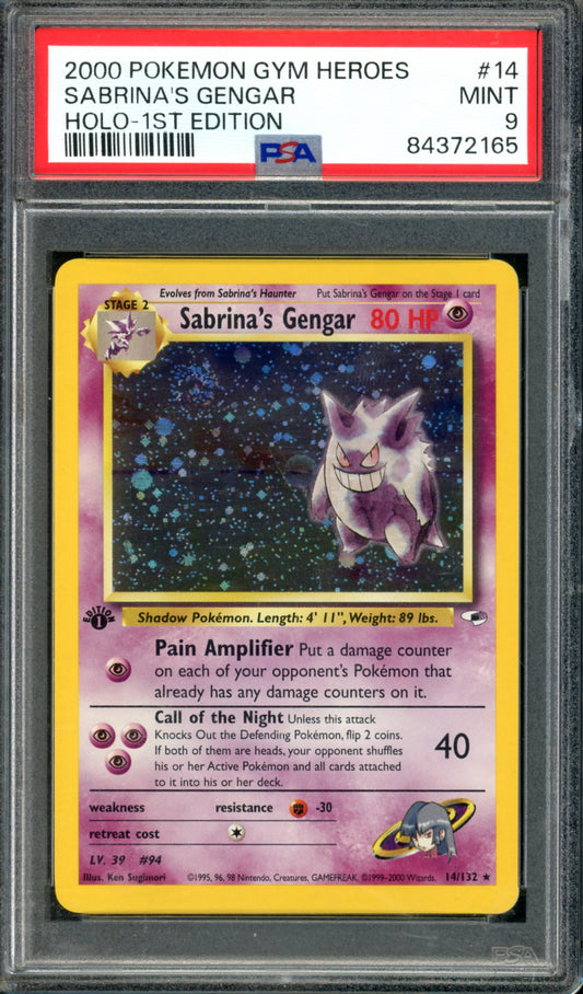 PSA 9 1st Edition Sabrina's Gengar (14/132) [Gym Heroes]