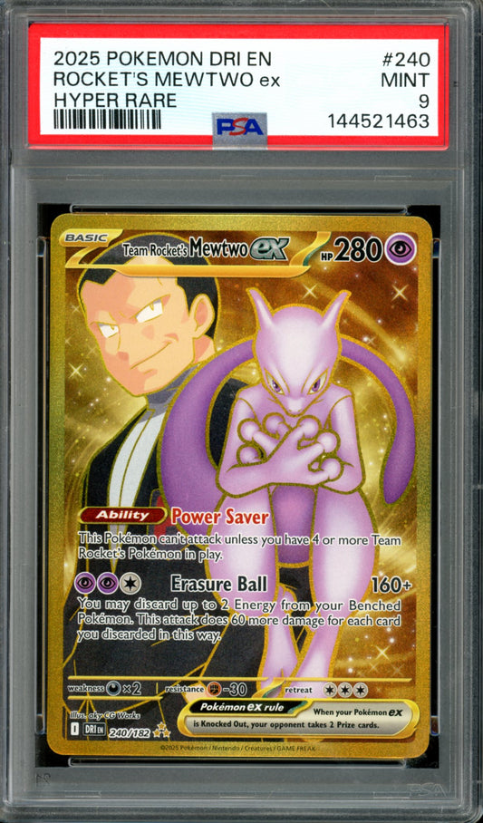 PSA 9 Team Rocket's Mewtwo (240/182) [Destined Rivals]
