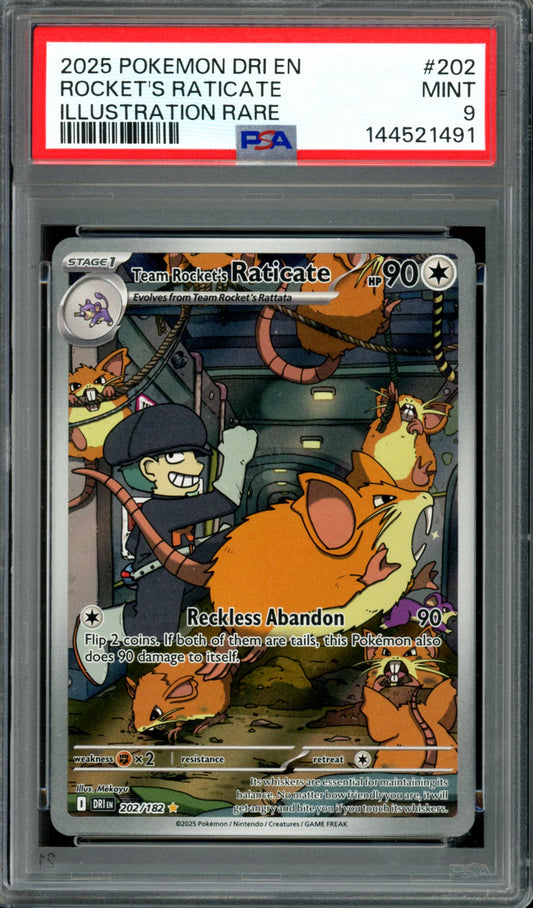 PSA 9 Team Rocket's Raticate (202/182) [Destined Rivals]