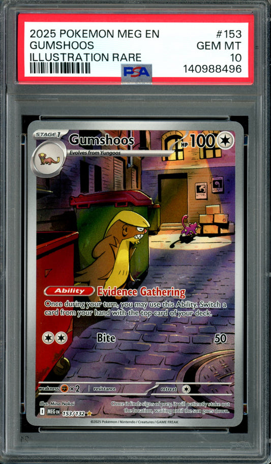 PSA 10 Gumshoos (153/132) [Mega Evolution)