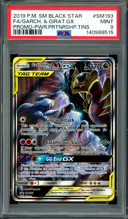 PSA 9 Garchomp & Giratina GX (SM193) [Black Star Promo]