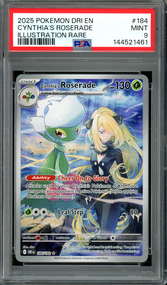 PSA 9 Cynthia's Roserade (184/182) [Destined Rivals]