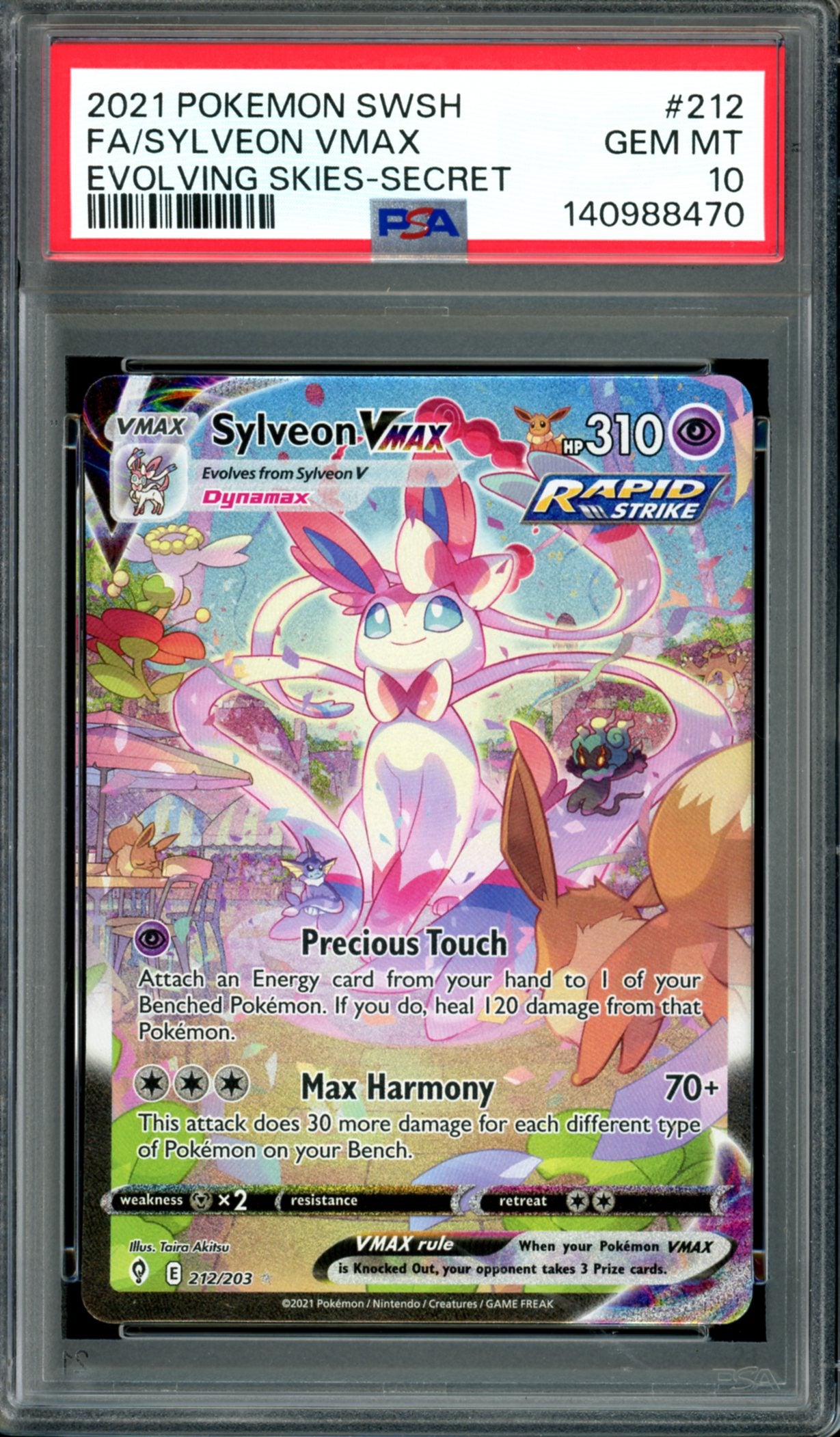 PSA 10 Sylveon VMAX (212/203) [Evolving Skies]