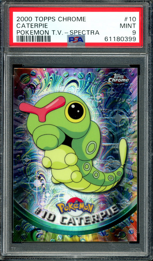 PSA 9 Caterpie Spectra (10) [Topps Chrome Series 1]