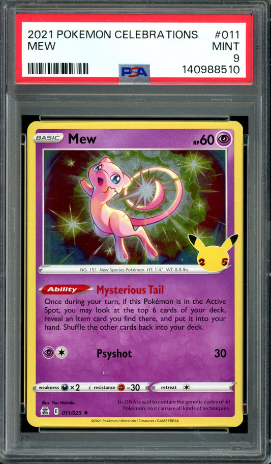PSA 9 Mew (011/025) [Celebrations]