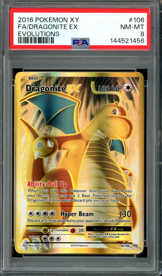 PSA 8 Dragonite EX (106/108) [Evolutions]