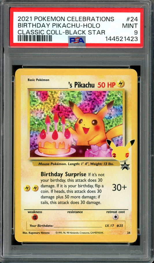 PSA 9 Birthday Pikachu (24) [Celebrations]