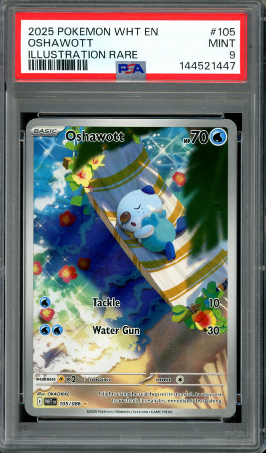 PSA 9 Oshawott (105/086) [White Flare]