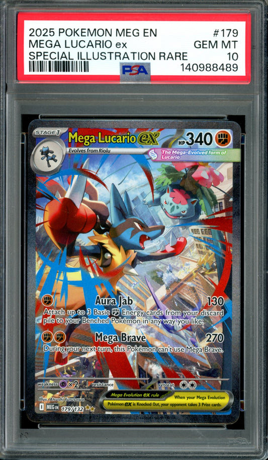 PSA 10 Mega Lucario EX (179/132) [Mega Evolution)