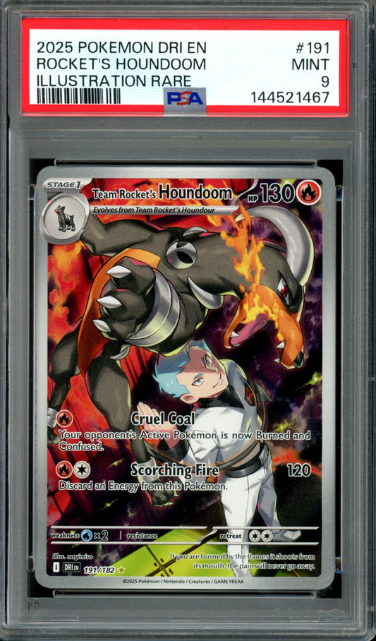 PSA 9 Team Rocket's Houndoom (191/182) [Destined Rivals]