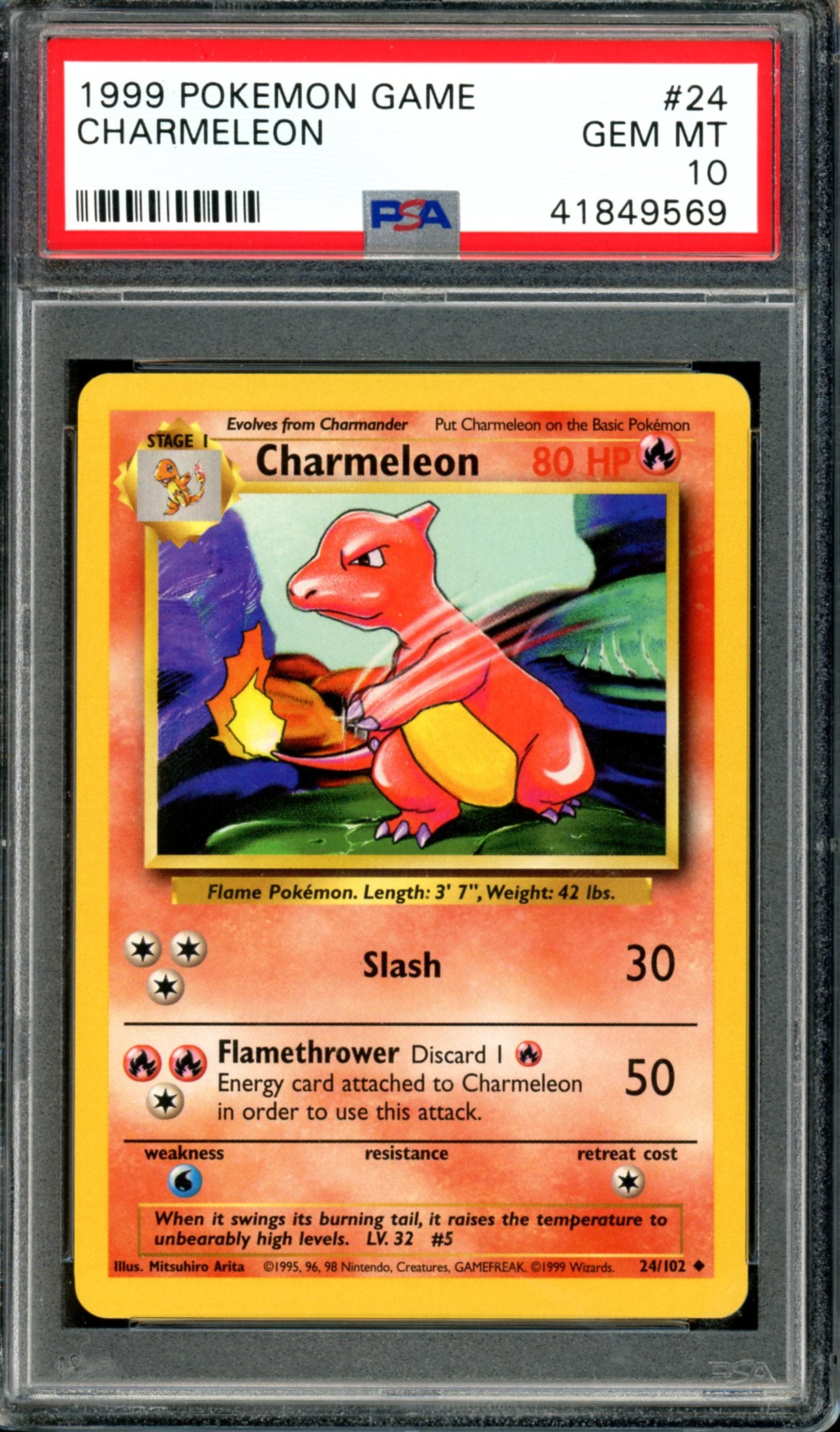 PSA 10 Charmeleon (24/102) [Base Set]