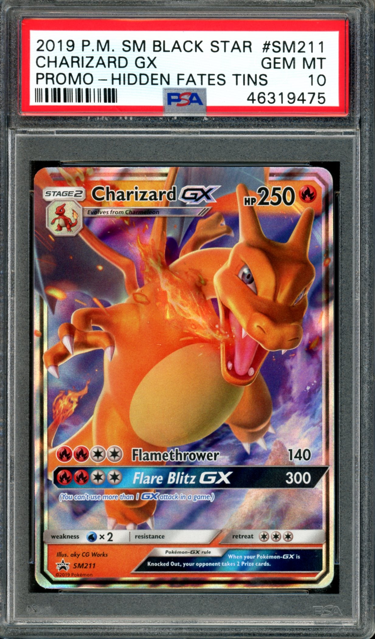 PSA 10 Charizard GX (SM211) [Black Star Promo]