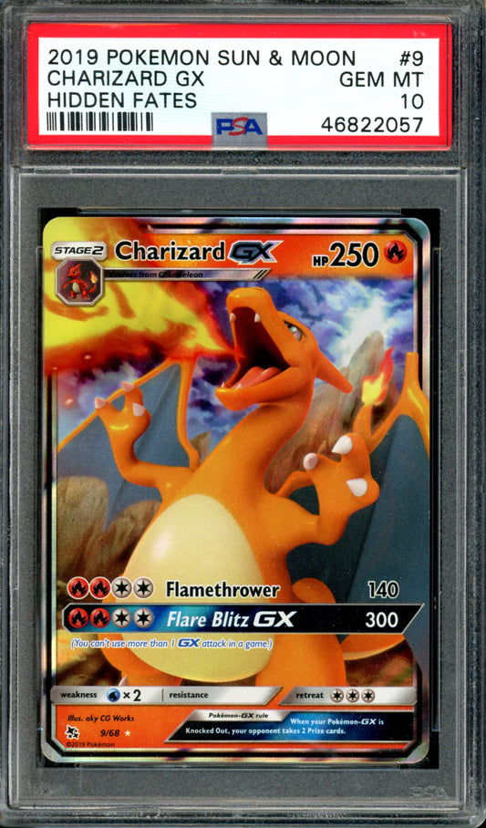 PSA 10 Charizard GX (9/68) [Hidden Fates]