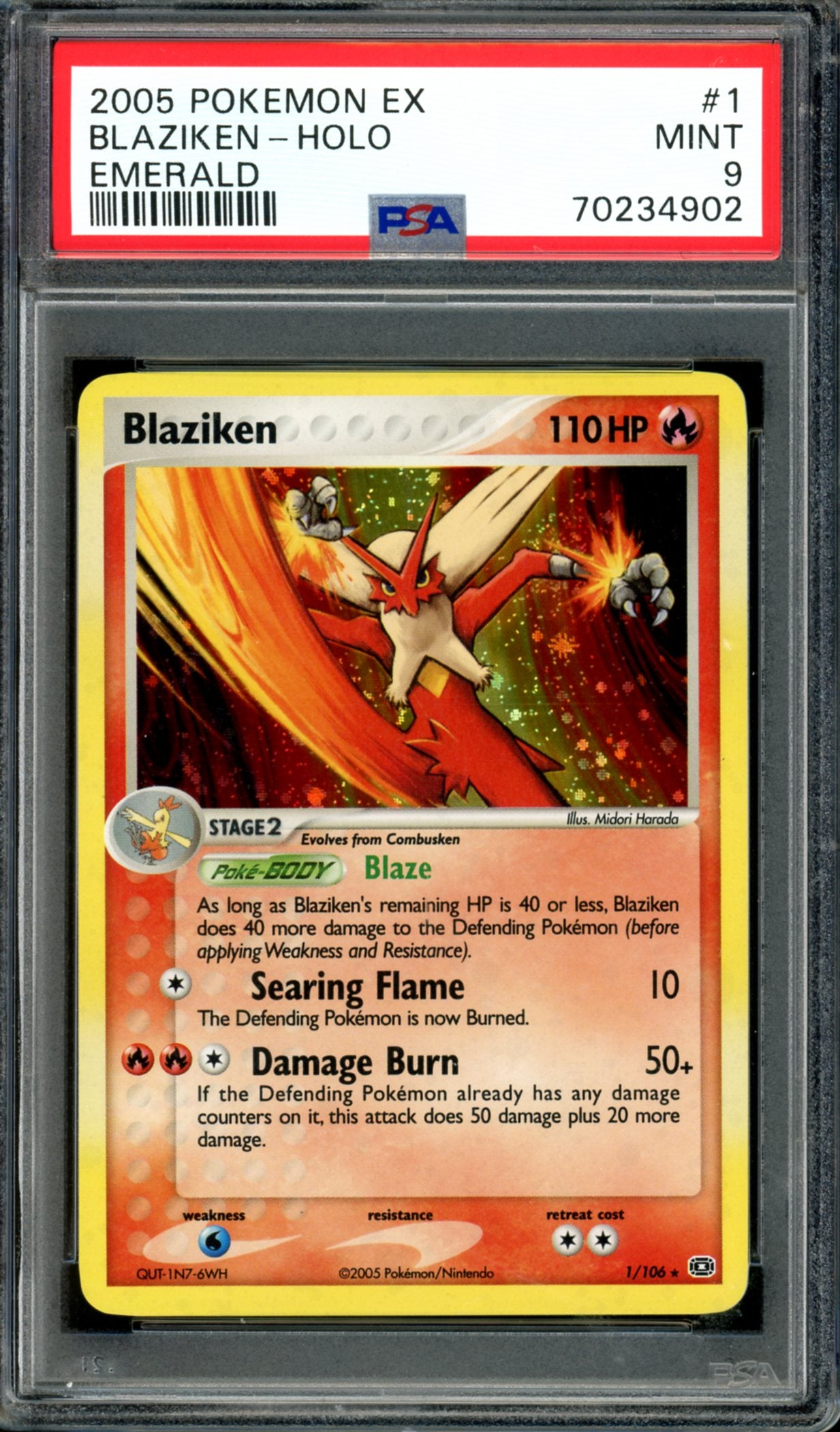 PSA 9 Blaziken (1/106) [Emerald]
