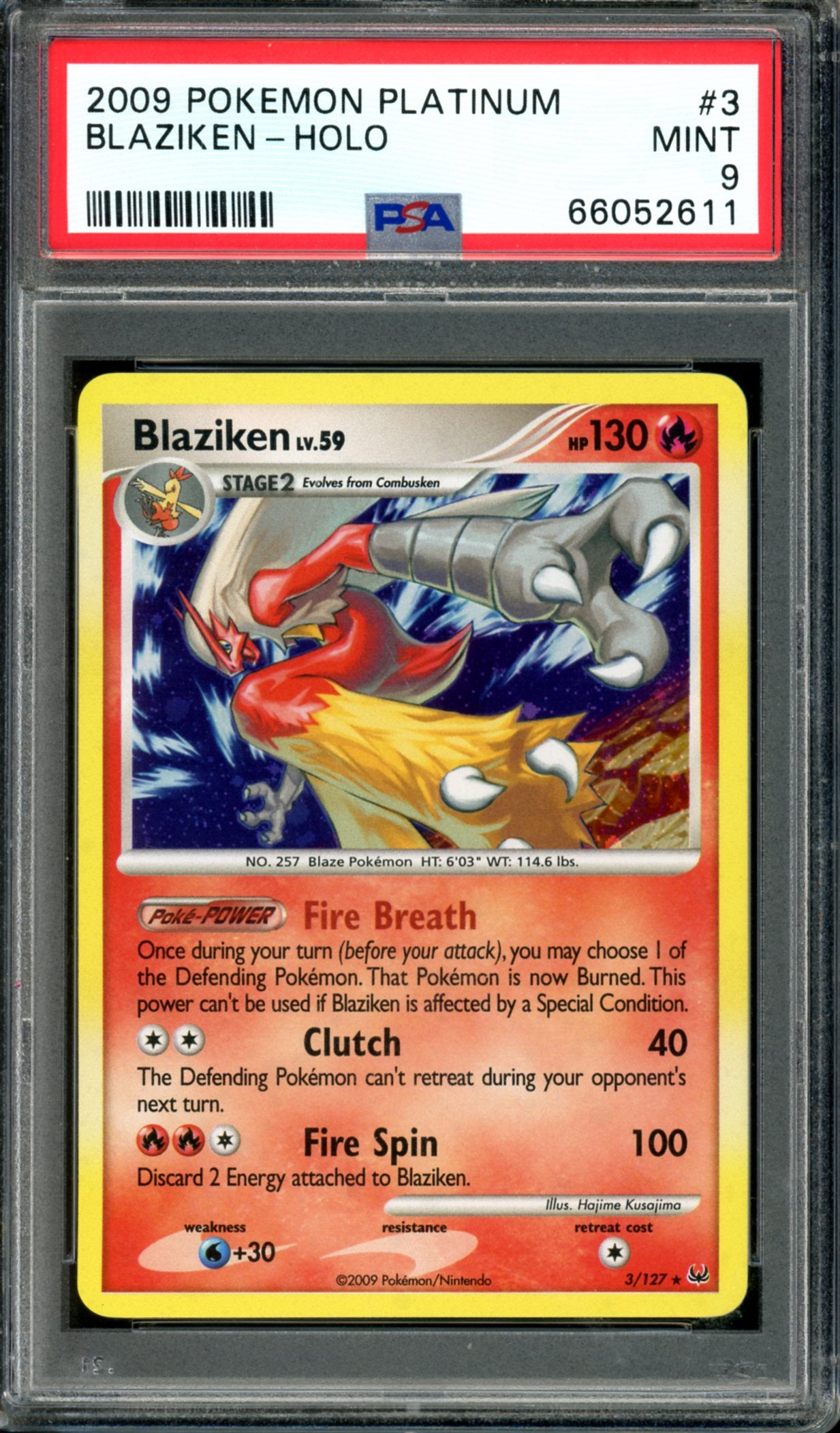 PSA 9 Blaziken (3/127) [Platinum]