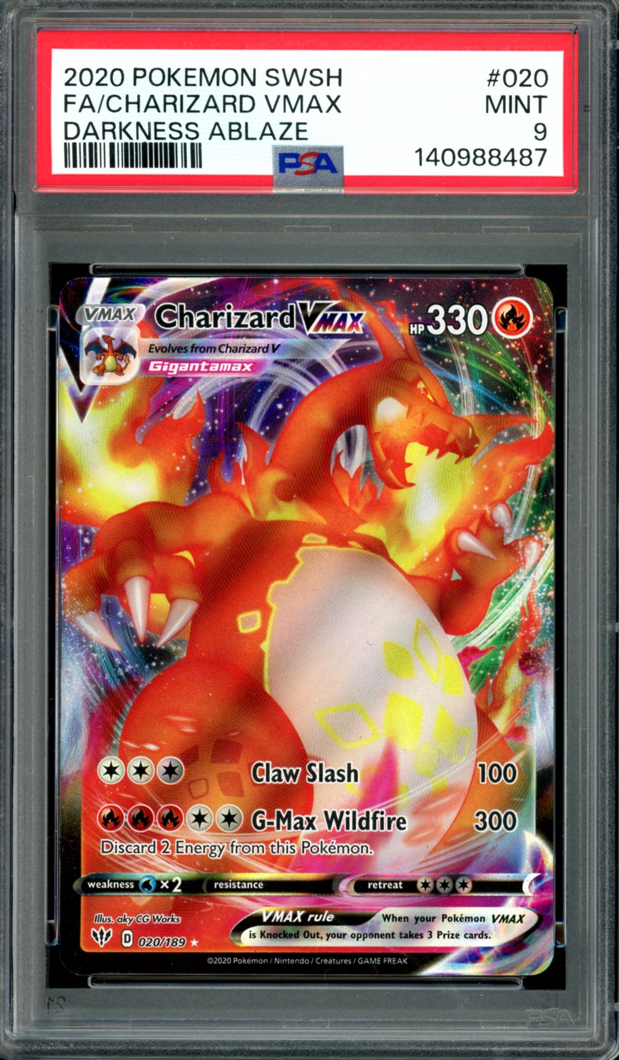 PSA 9 Charizard VMAX (020/189) [Darkness Ablaze]