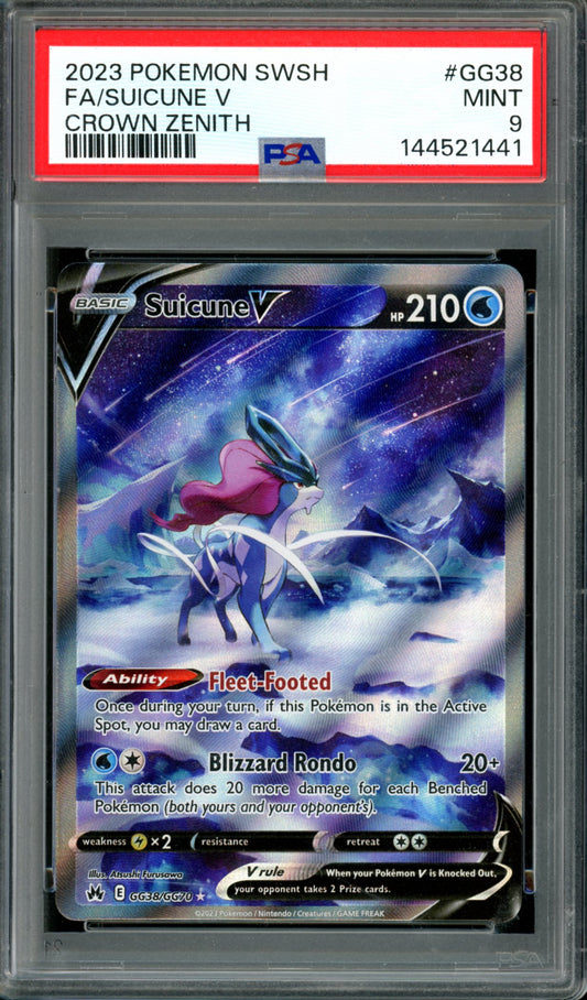 PSA 9 Suicune V (GG38/GG70) [Crown Zenith]