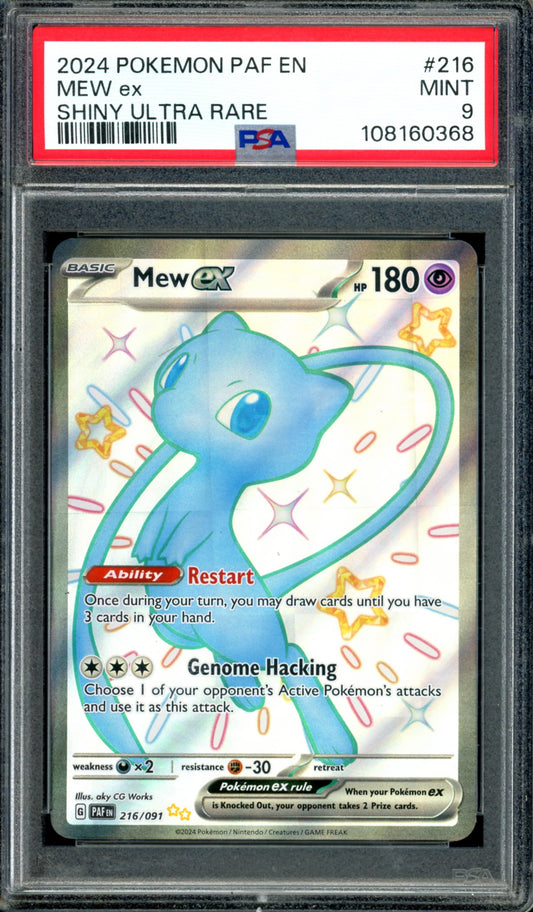 PSA 9 Mew EX (216/091) [Paldean Fates]